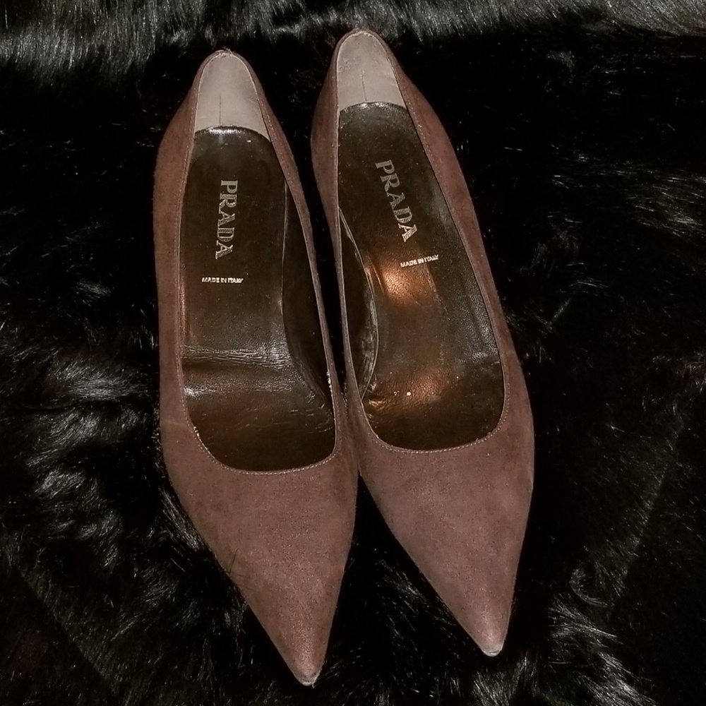 Prada Pointed Toe Kitten Heels